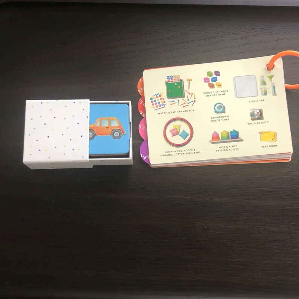 Memory game cards and  Investor Play Guide by Lovevery